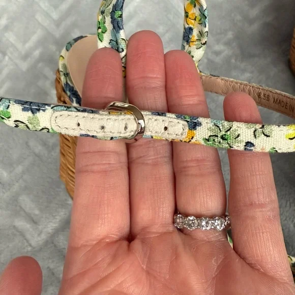 Kate Spade New York Patio Platform Wedge Sandal Blue Floral Women’s Size 8.5 - Picture 10 of 10